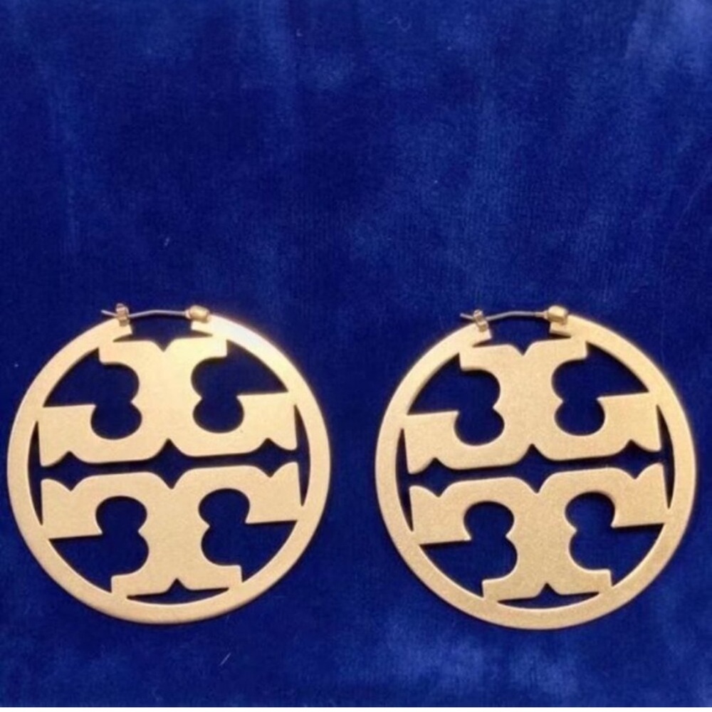 Tory Burch Gold Logo Earrings - Picture 10 of 14